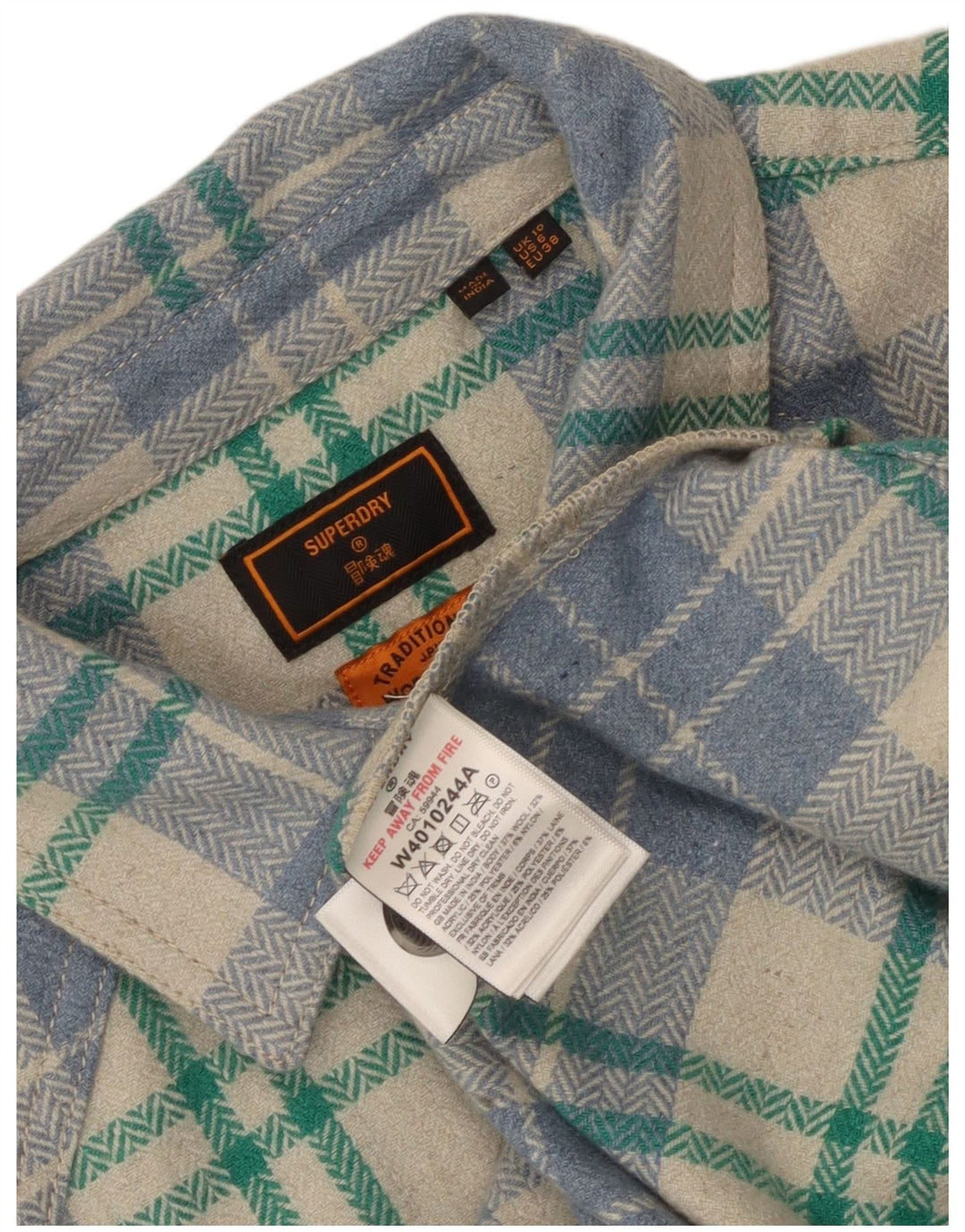 Damska koszula flanelowa oversize Superdry UK 10 w małą wielobarwną kratkę