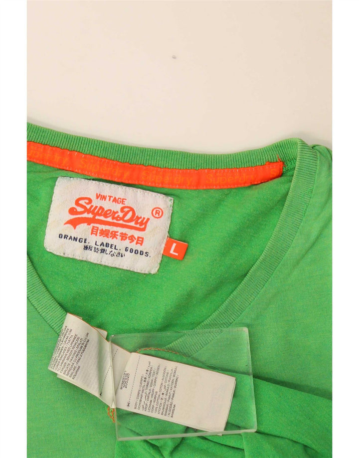 Męski T-shirt Superdry, duży, zielony, bawełniany