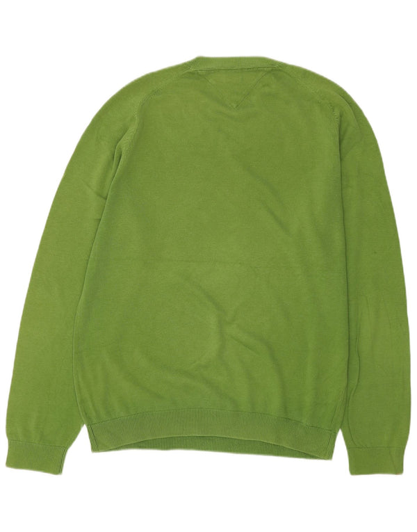 Męski sweter Tommy Hilfiger z dekoltem w kształcie litery V, średnio zielony Argyle/Diament