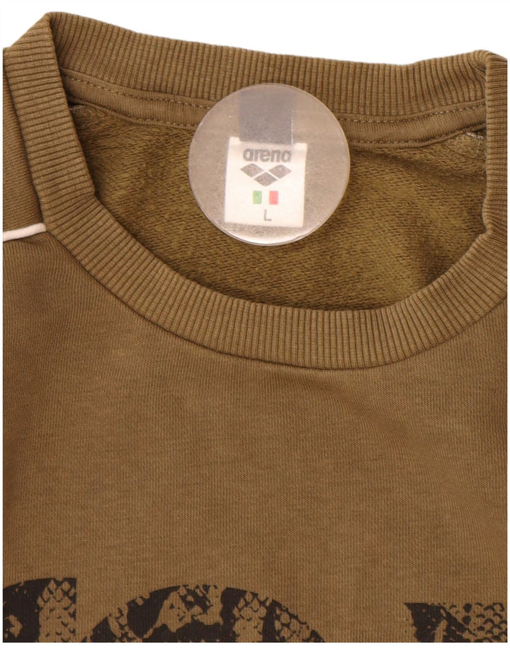 Męska bluza z grafiką Arena, duża, bawełniana khaki