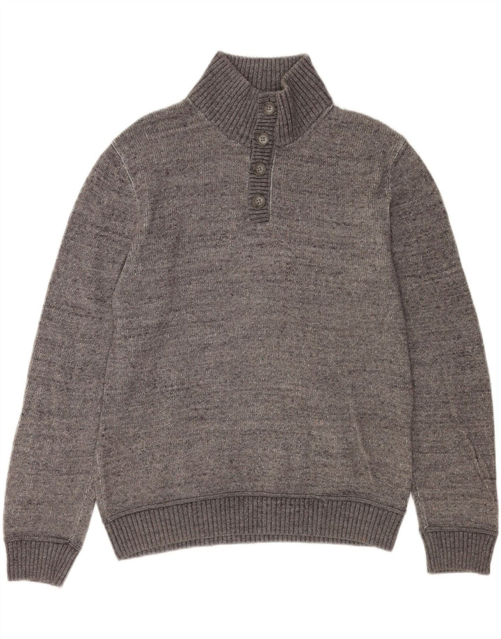 Męska bluza Gap z dekoltem w serek, średnioszara, bawełniana w plamki