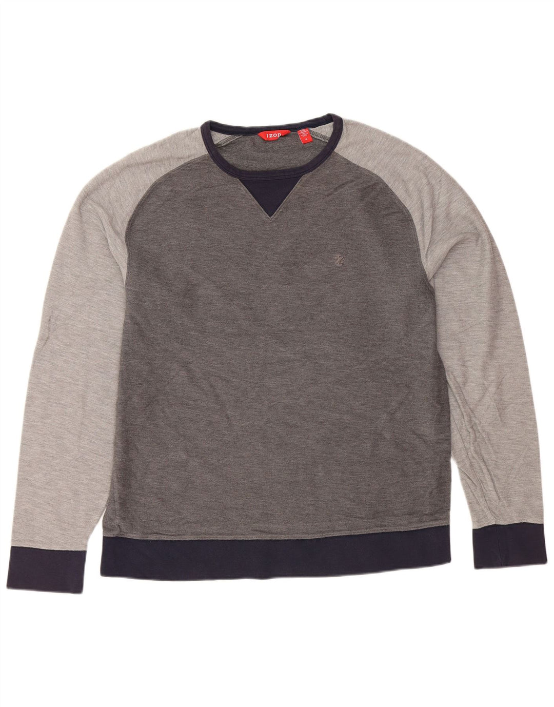 Bluza męska IZOD, bawełniana, średnioszara, z blokami kolorów