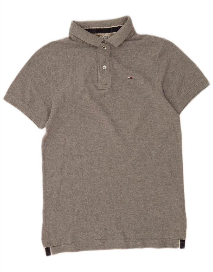 Męska koszulka polo Tommy Hilfiger, mała, szara, bawełniana