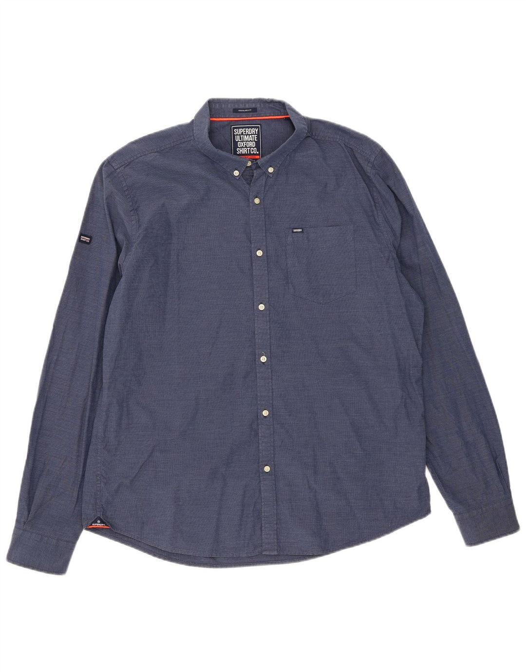 Męska koszula Superdry o regularnym kroju XL, niebieska, bawełniana