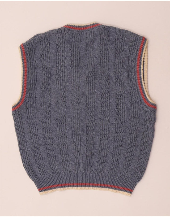Podkoszulek męski w stylu vintage, duży, niebieski, bawełniany