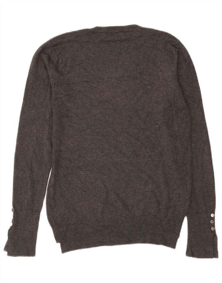 Damski sweter z okrągłym dekoltem Zara UK 12 Średni szary, nakrapiany wiskoza