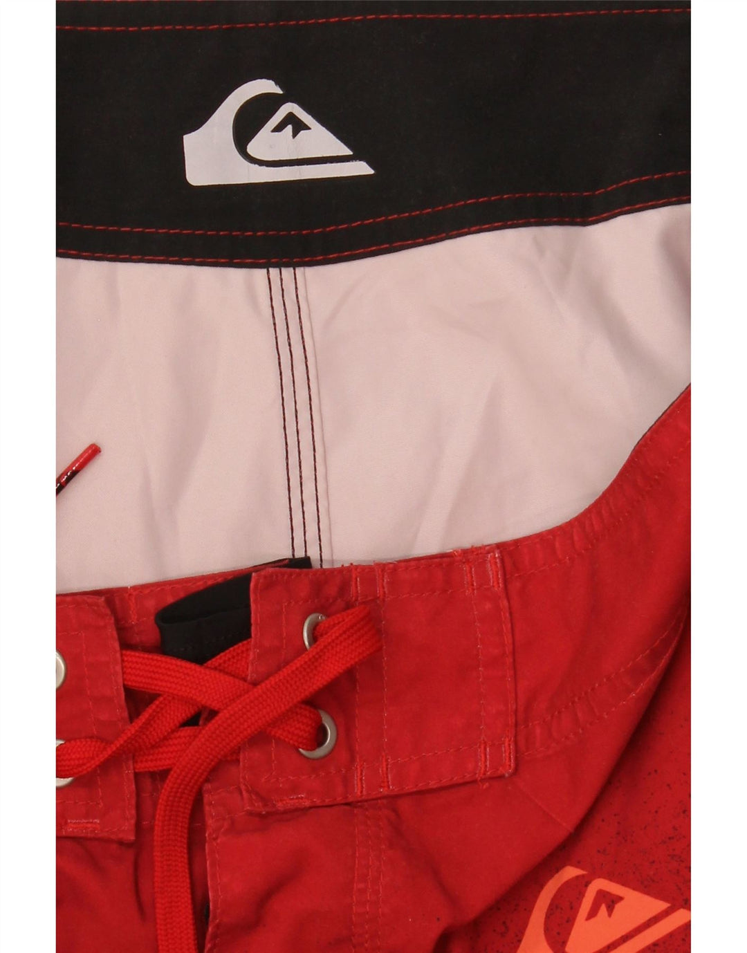 Męskie spodenki kąpielowe Quiksilver z grafiką, w średnie czerwone paski