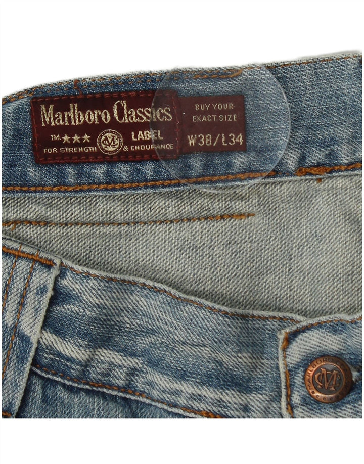 Marlboro Classics Męskie proste dżinsy W38 L34 Niebieska bawełna