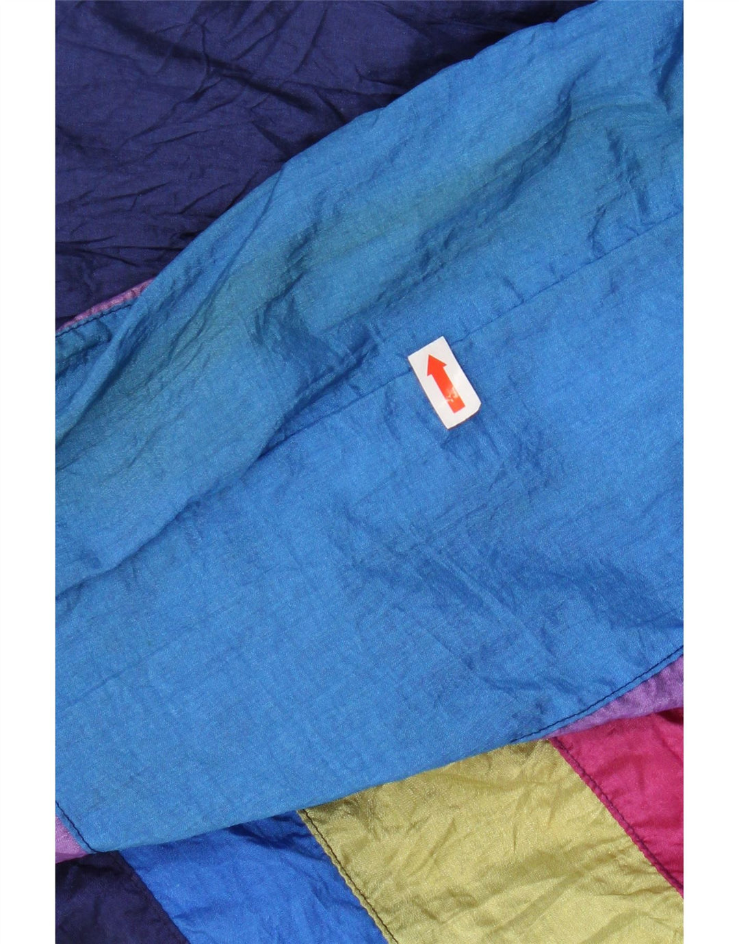 Męska kurtka dresowa VINTAGE XL granatowa, nylonowa z blokami kolorów