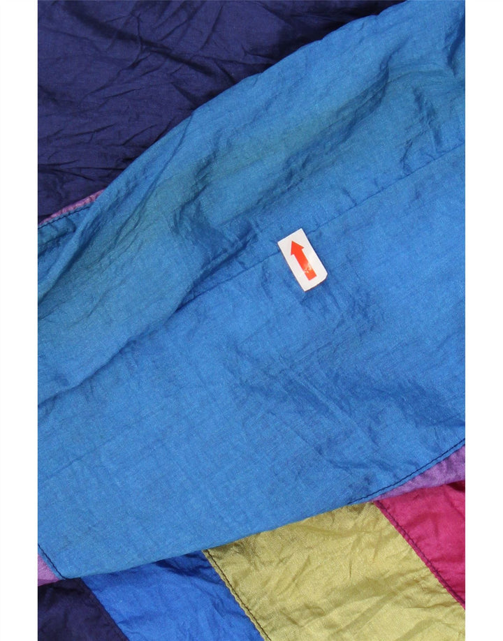 Męska kurtka dresowa VINTAGE XL granatowa, nylonowa z blokami kolorów