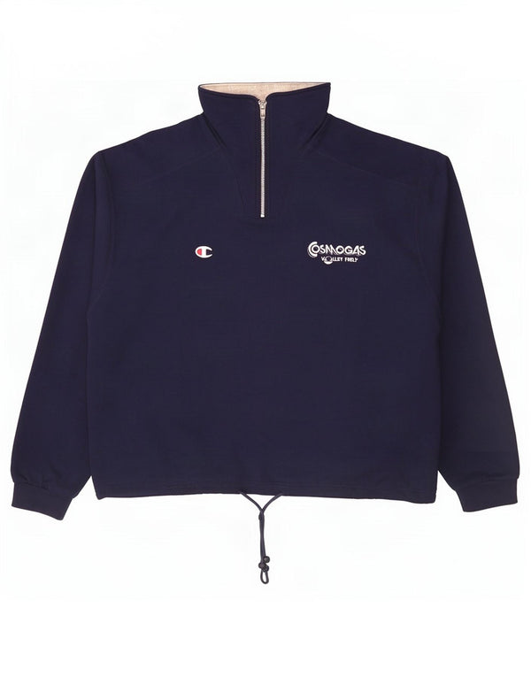 Męski sweter Champion z grafiką i zamkiem błyskawicznym, 2XL, granatowy, bawełniany