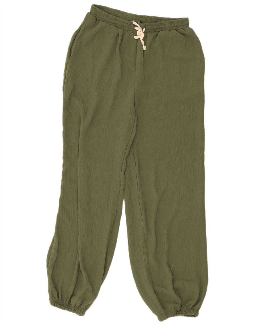 Damskie spodnie joggery Zara, małe, poliestrowe khaki