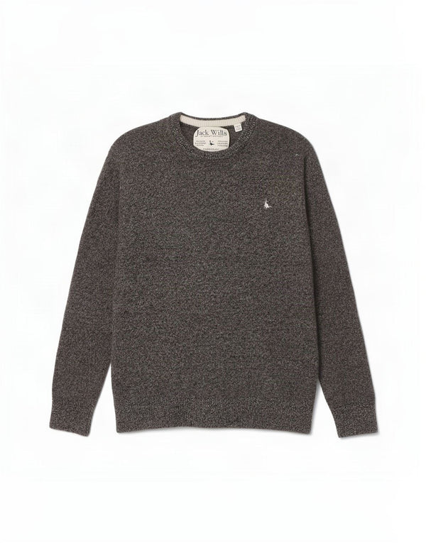 Sweter damski Jack Wills z okrągłym dekoltem UK 12, średni szary nakrapiany
