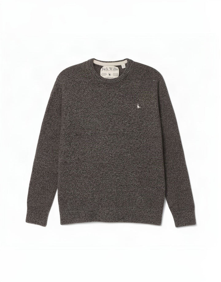 Sweter damski Jack Wills z okrągłym dekoltem UK 12, średni szary nakrapiany