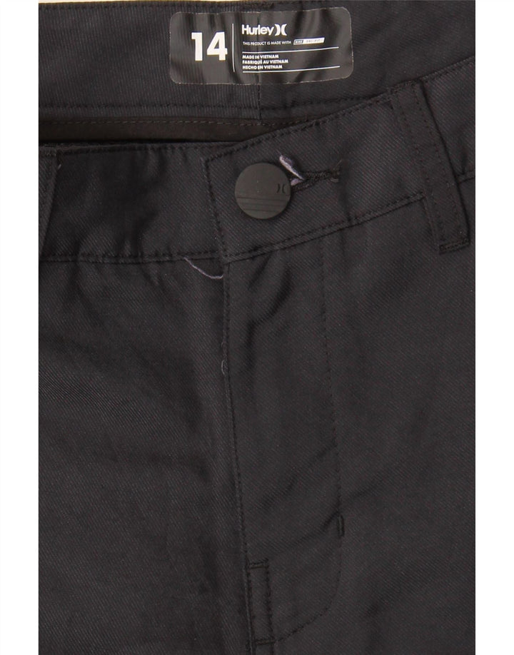 HURLEY Boys Chino Shorts 13-14 Years W26  Black Vintage Hurley and Second-Hand Hurley from Messina Hembry 