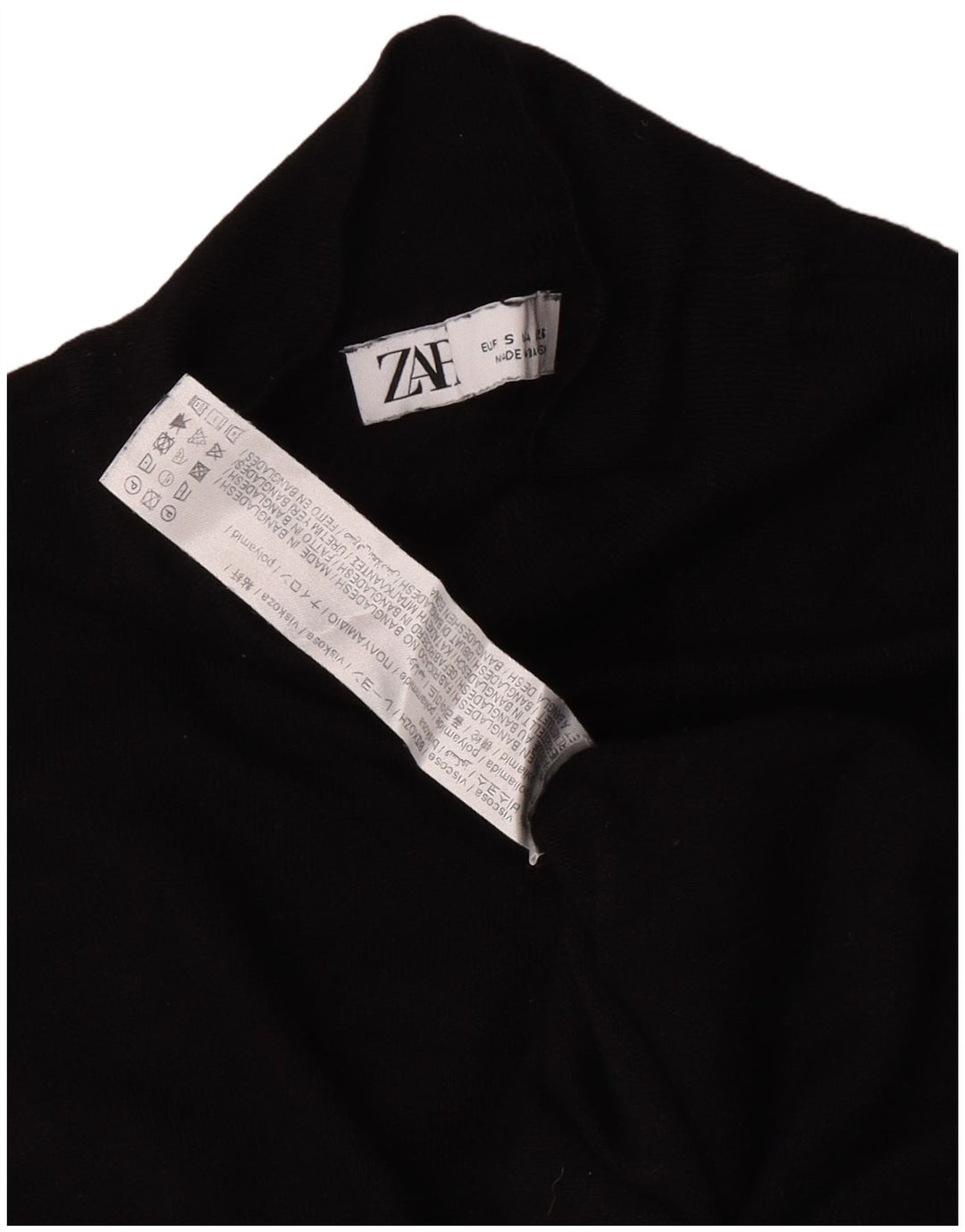 Damski sweter z golfem Zara UK 10 Small Black Wiskoza