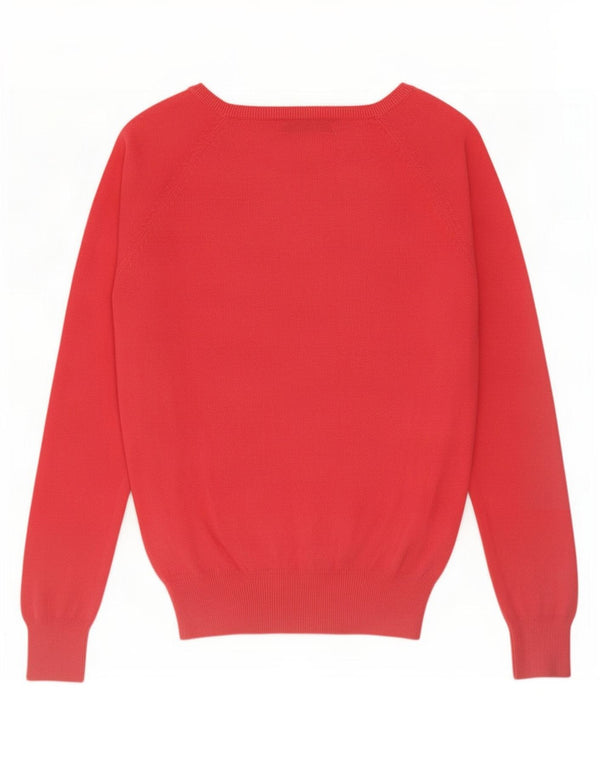 Sweter damski Zara z dekoltem w kształcie litery V, UK 10, mały, różowy, bawełniany
