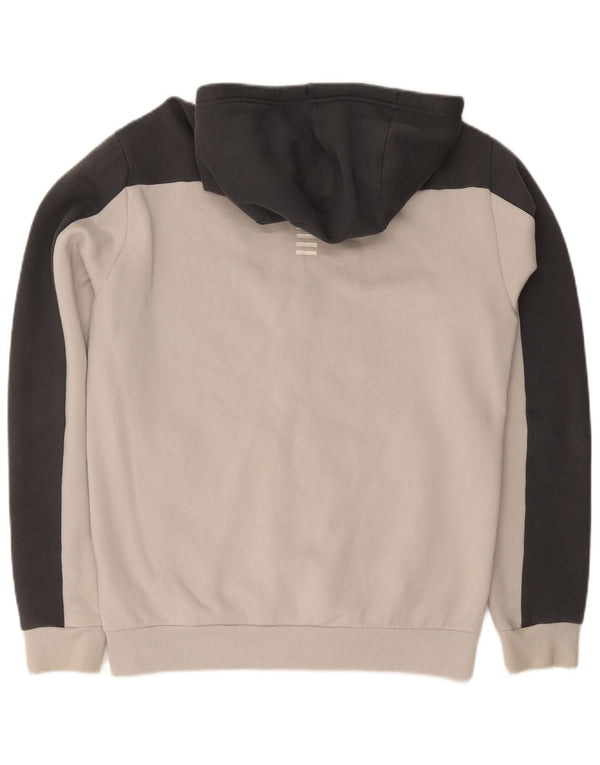 Męski sweter z kapturem i zamkiem Emporio Armani 2XL, szara, bawełniana w bloki kolorów