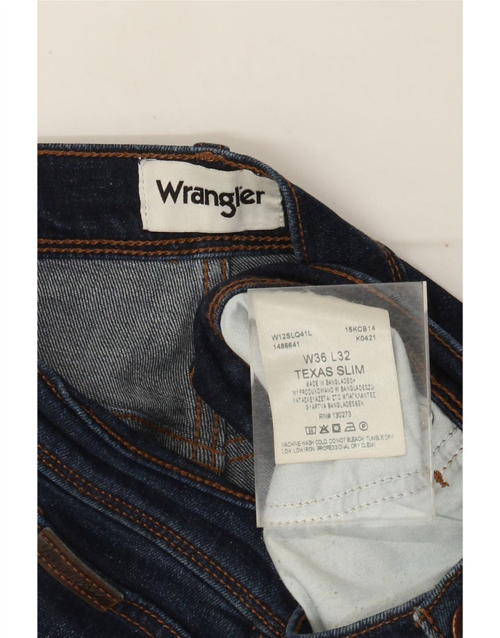 Wrangler Męskie jeansy Texas Slim W36 L29 Granatowe, bawełniane