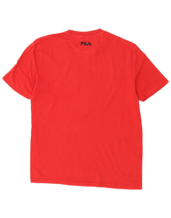 Męski T-shirt z grafiką Fila, mały, czerwony, bawełniany