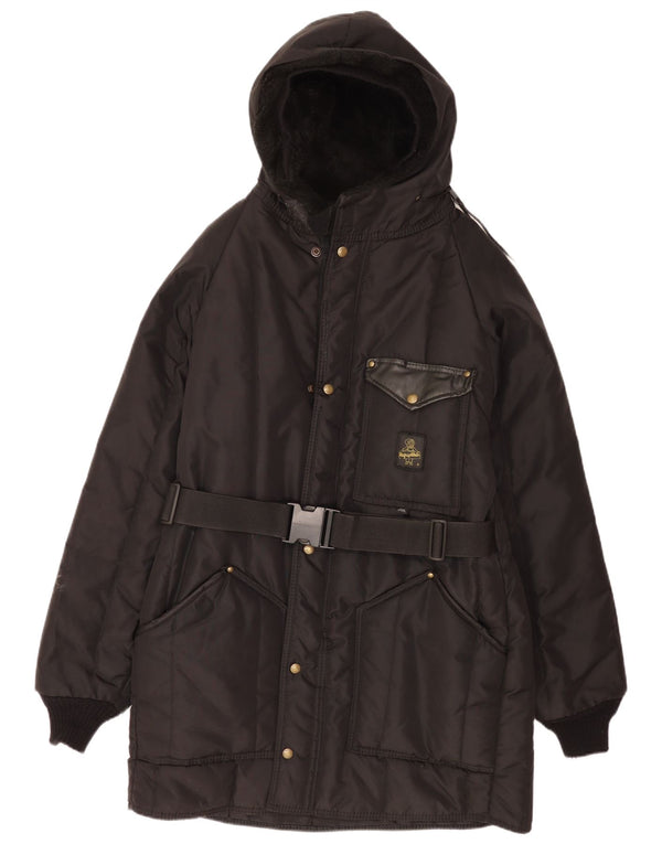 Refrigiwear Męski płaszcz z kapturem Cruzcampo z kapturem i ociepleniem UK 42 XL Czarny nylon