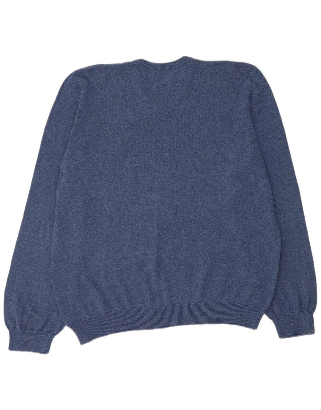 Marks & Spencer Męski sweter z dekoltem w kształcie litery V, 2XL, niebieski, bawełniany