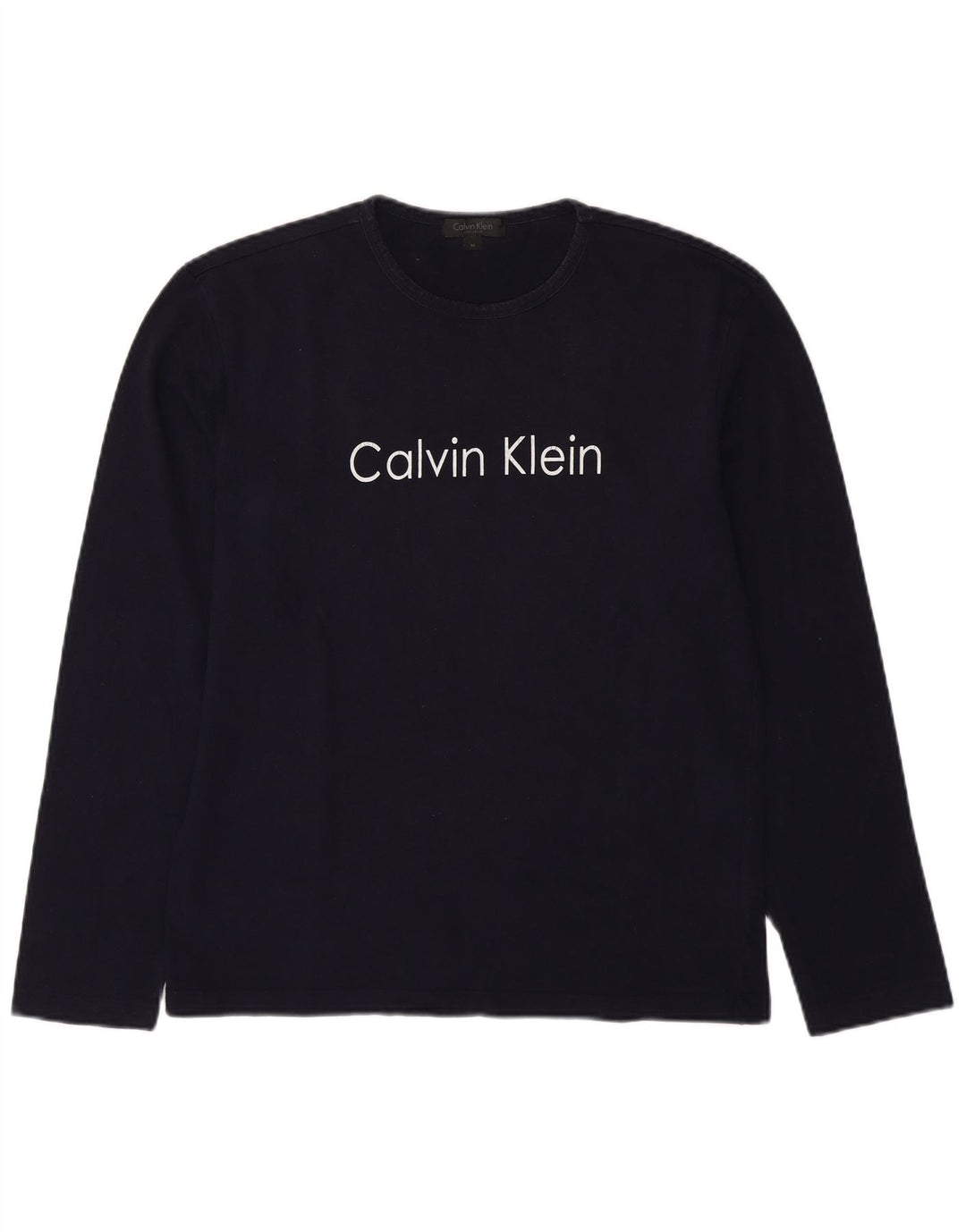 Męski top Calvin Klein z grafiką, długim rękawem, średni granatowy, bawełniany