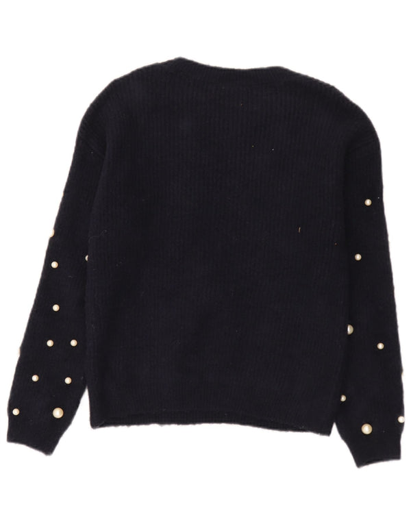 Marks & Spencer Damski sweter z dekoltem w łódkę, UK 8, mały, granatowy