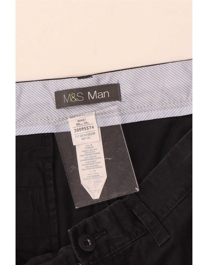 Męskie spodenki Chino Marks & Spencer W34, duże, granatowe, bawełniane