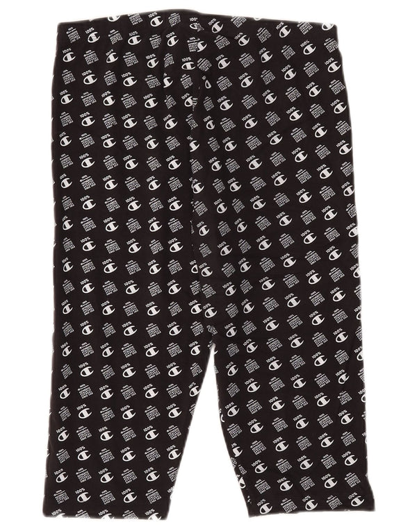 Damskie legginsy Champion Graphic Capri UK 14, duże, czarne, bawełniane