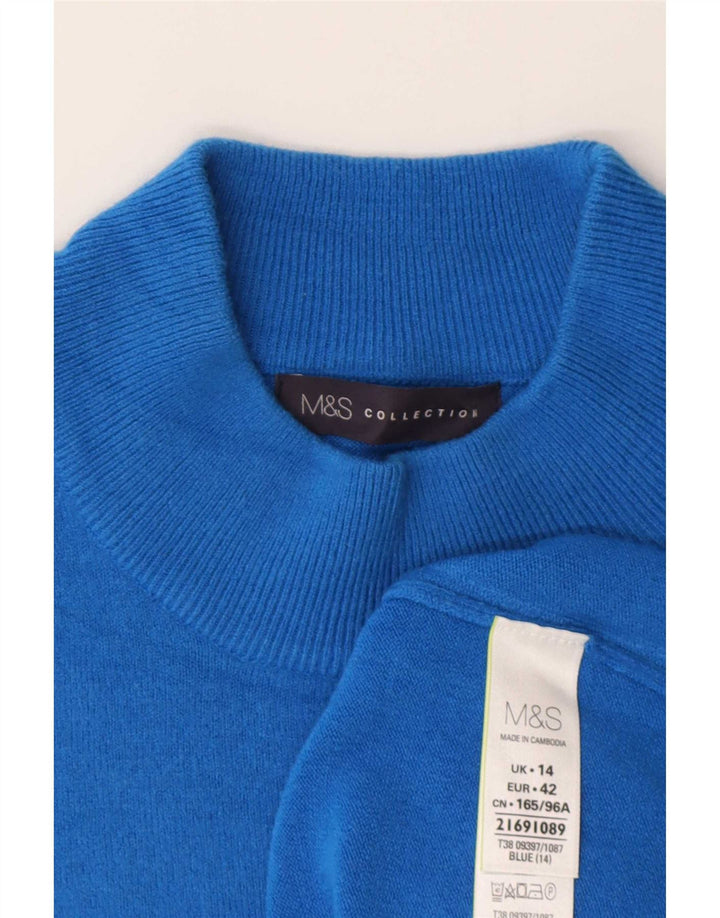 Marks & Spencer Damski sweter z golfem UK 14, średni niebieski