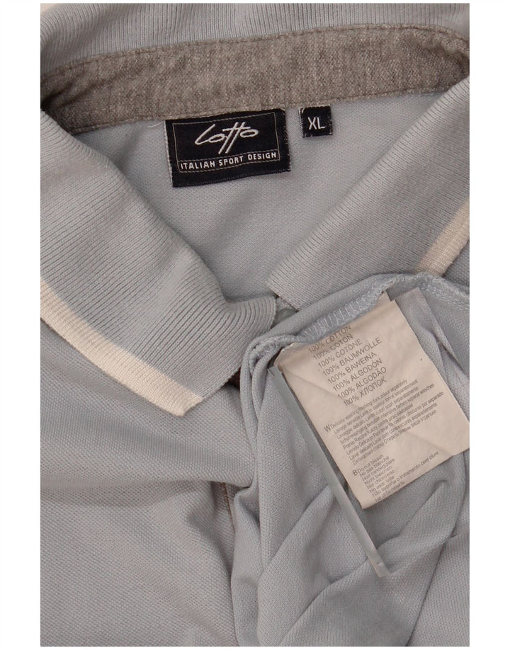LOTTO Mens Polo Shirt XL Blue Cotton