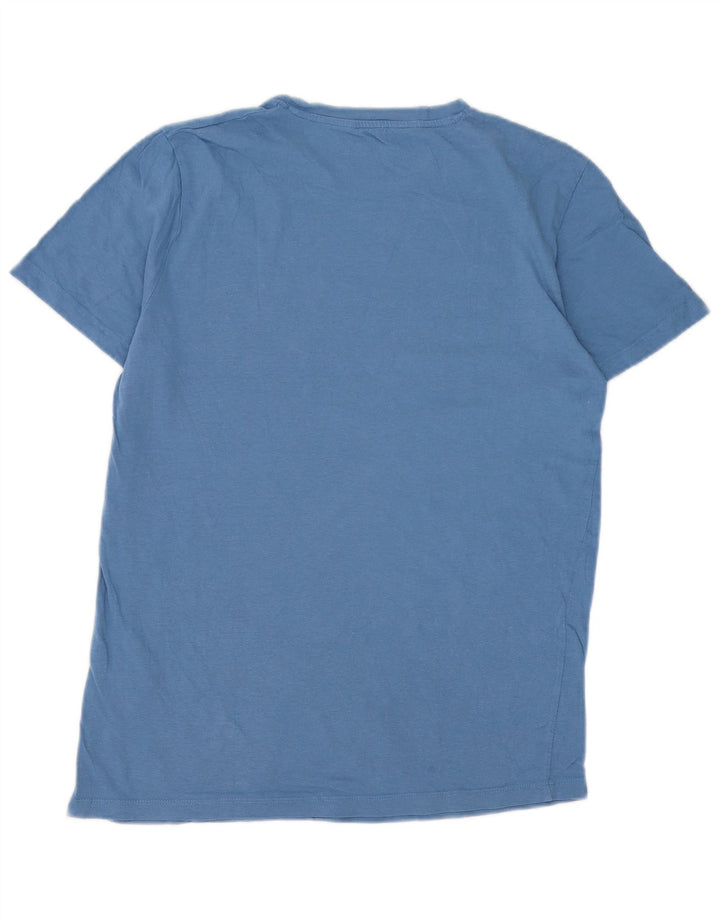Męski T-shirt z grafiką Jack & Jones, bawełniany, średni niebieski