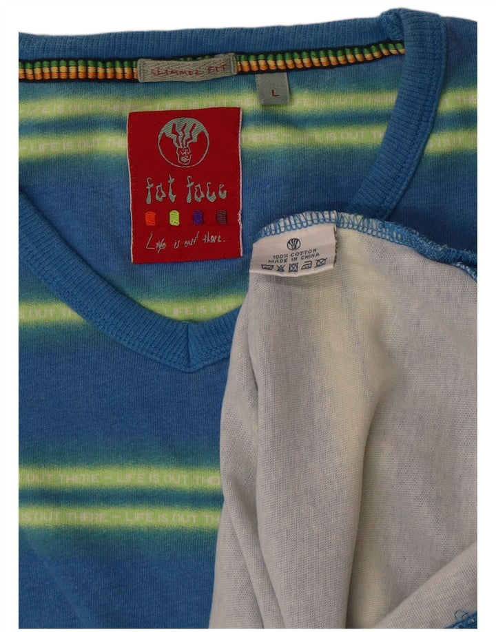 T-shirt męski Fat Face, duży, bawełniany w niebieskie paski