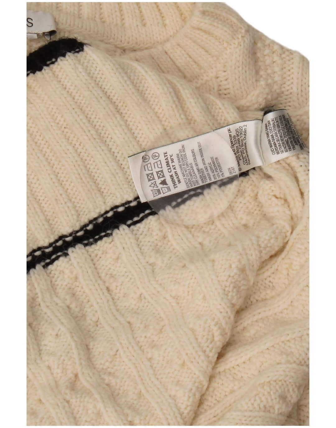 Marks & Spencer Damski sweter oversize z okrągłym dekoltem, UK 18 XL, biały