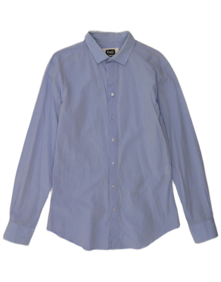 Koszula męska Dolce & Gabbana Slim Fit IT 50, średnia niebieska, bawełniana