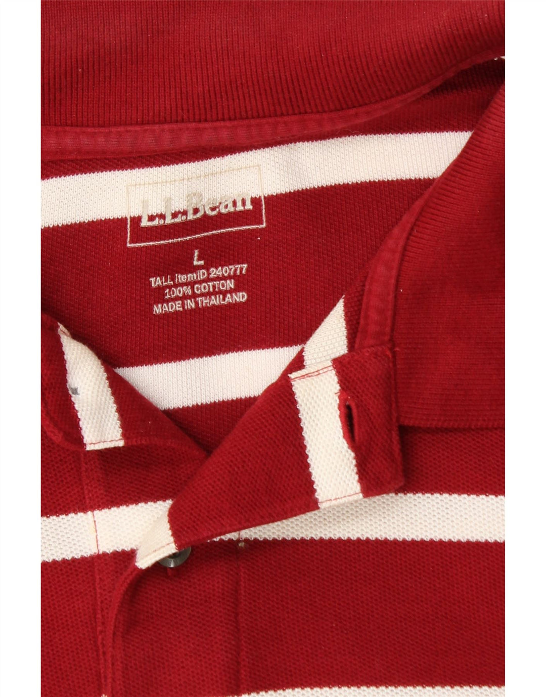 Męska koszulka polo L.L.BEAN, duża, bordowa, bawełniana w paski