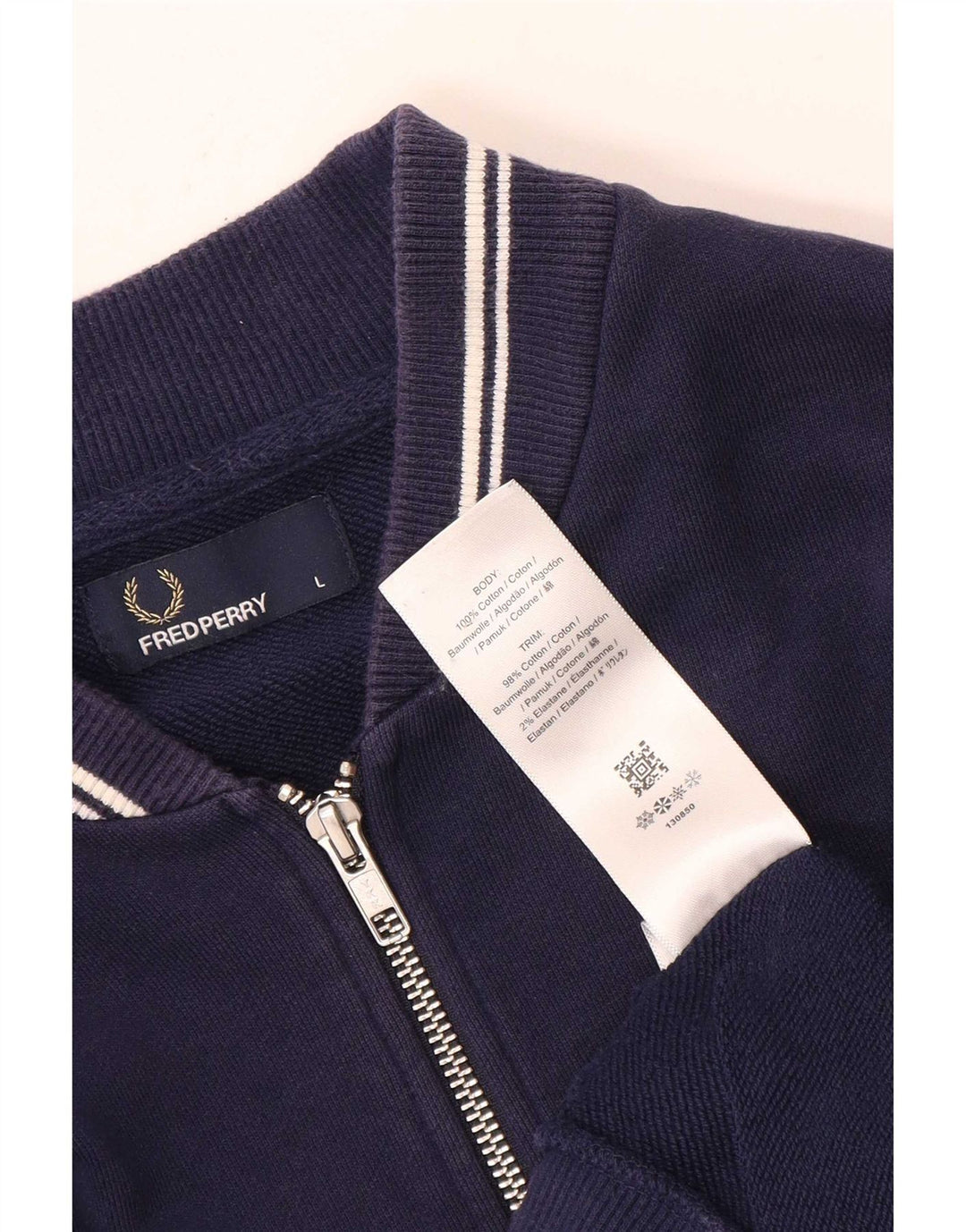 Męska kurtka dresowa Fred Perry, duża, granatowa, bawełniana