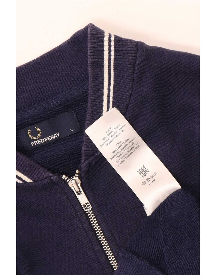 Męska kurtka dresowa Fred Perry, duża, granatowa, bawełniana