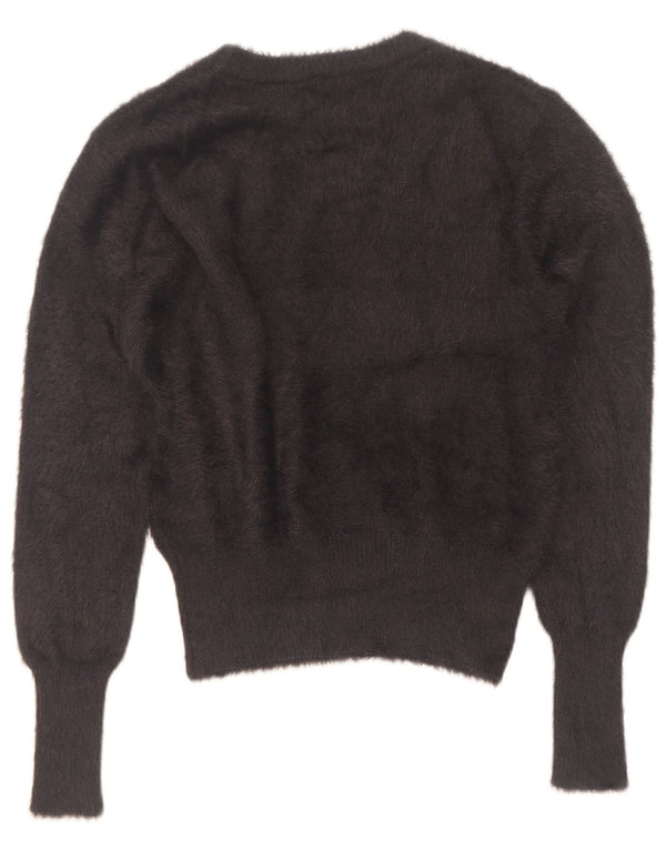 Damski sweter Zara Crop Boat Neck Sweter UK 14 Średnioszary nylonowy serce