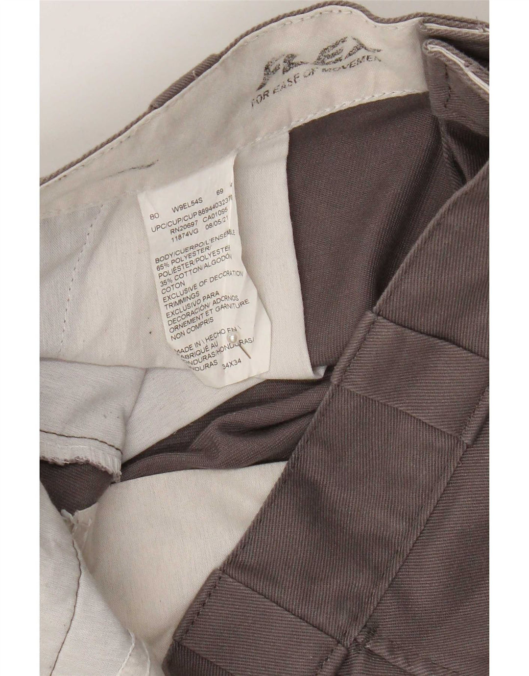 Męskie proste spodnie chino Dickies W34 L34 Szary poliester