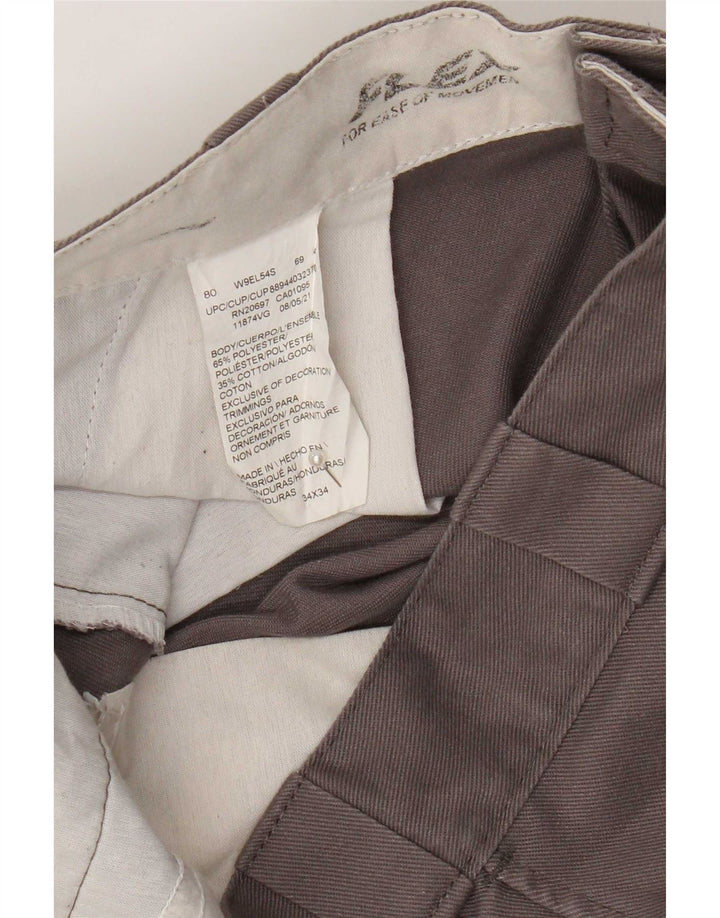 Męskie proste spodnie chino Dickies W34 L34 Szary poliester