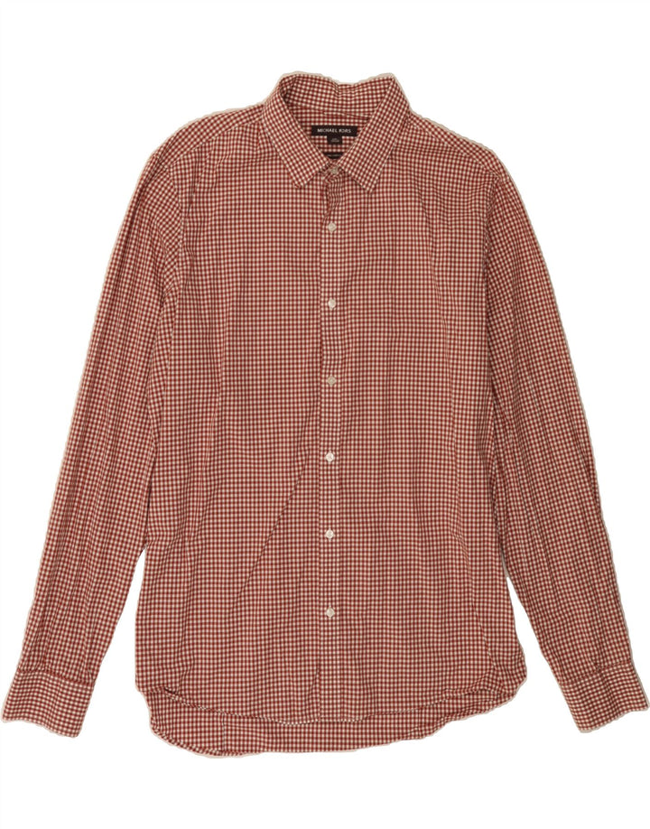 MICHAEL KORS Mens trim fit Shirt 2XL Red Gingham Cotton Vintage Michael Kors and Second-Hand Michael Kors from Messina Hembry 