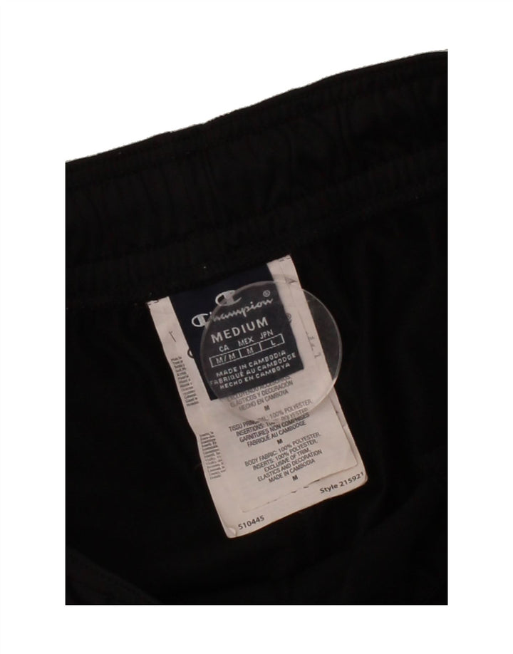 CHAMPION Mens Graphic Sport Shorts Medium  Black Colourblock Polyester Vintage Champion and Second-Hand Champion from Messina Hembry 