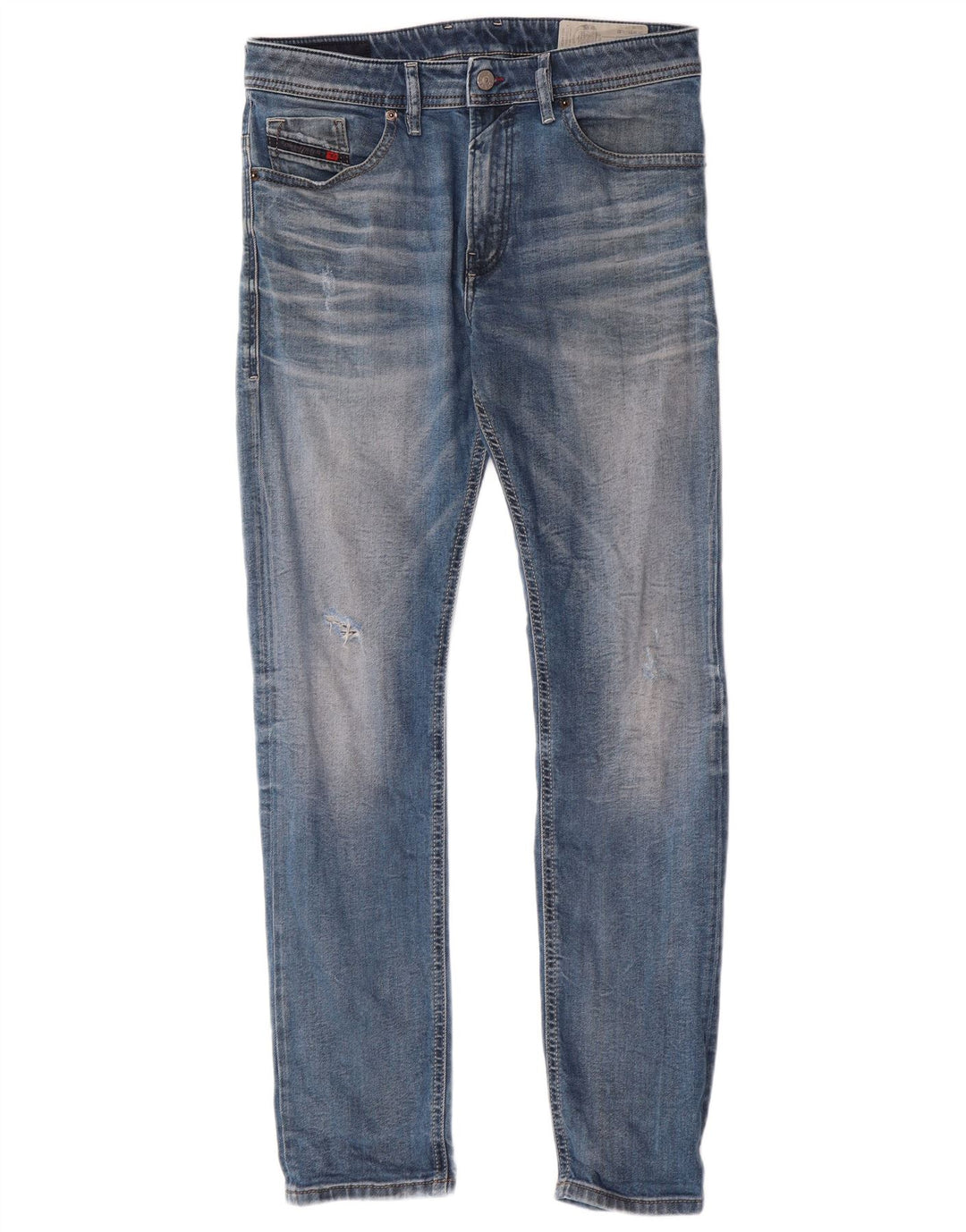 Diesel Męskie Thommer Distressed Slim Skinny Jeans W31 L32 Niebieskie bawełniane