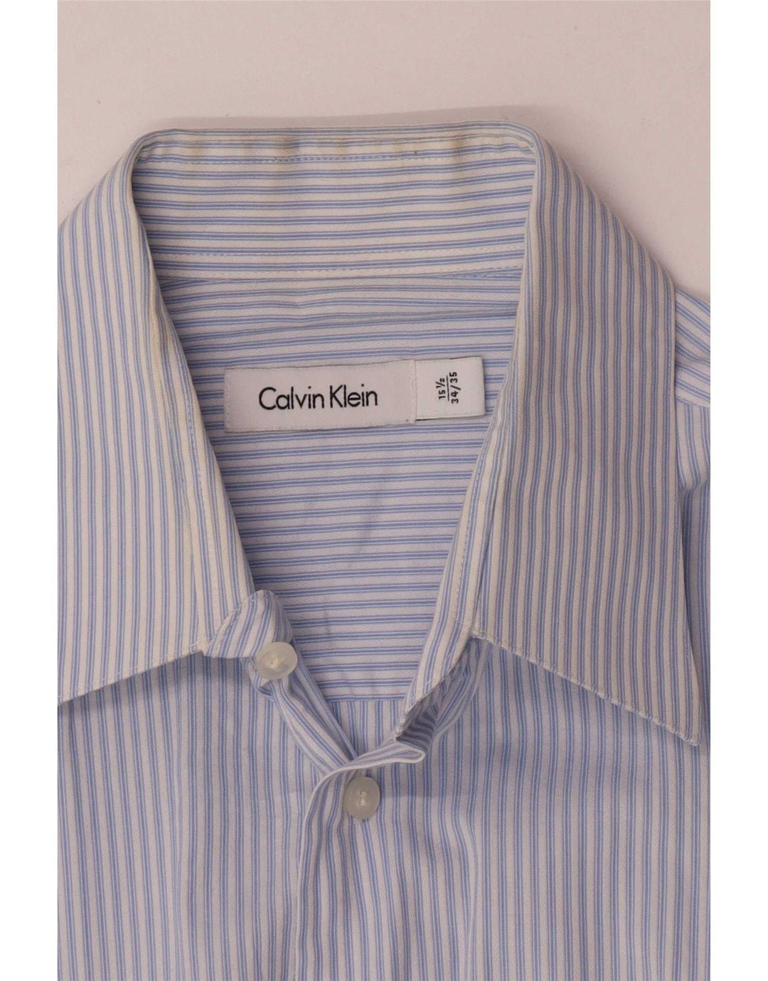 Koszula męska Calvin Klein, rozmiar 15, 1/2, bawełniana w średnie niebieskie paski