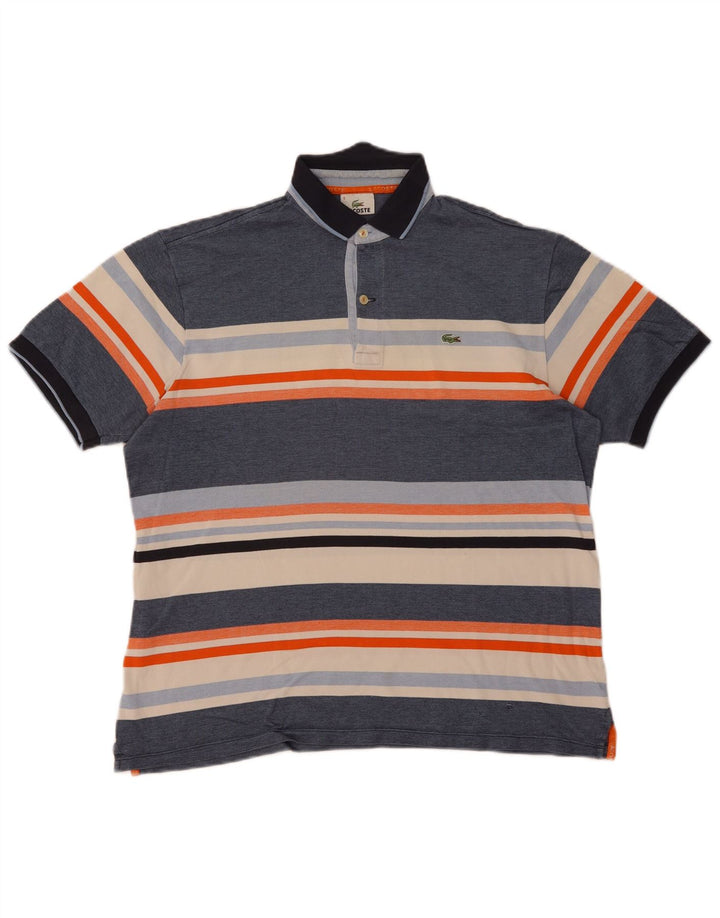 Męska koszulka polo Lacoste, rozmiar 6, XL, niebieska, z blokami kolorów