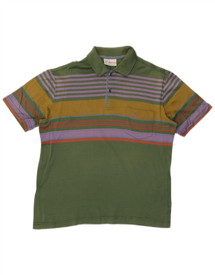 Męska koszulka polo AUSTRALIAN L'ALPINA IT 48 w średnie zielone paski