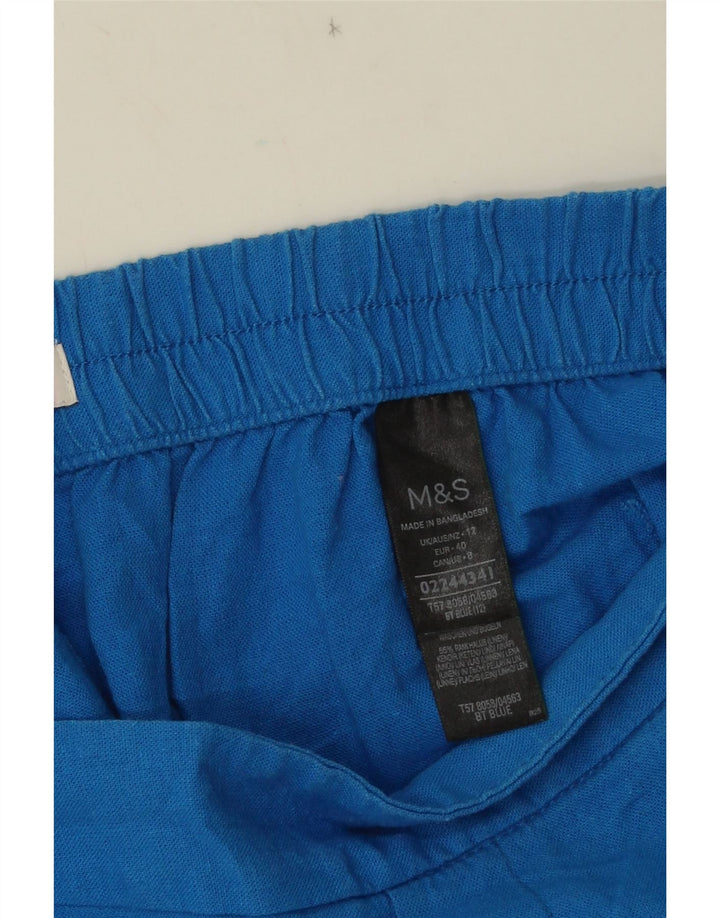 Damskie spodenki Chino MARKS & SPENCER UK 12 Medium W32 Niebieskie lniane