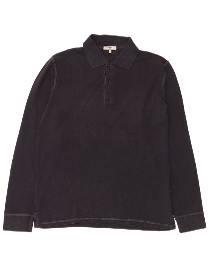 Męska koszulka polo z długim rękawem GEOX Respira, kolor średni granatowy